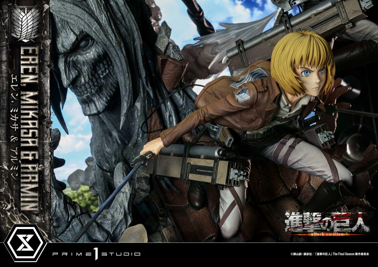Attack on Titan Ultimate Premium Masterline statuette Eren, Mikasa, & Armin  72 cm - L'attaque des Titans - PRIME ONE STUDIOS